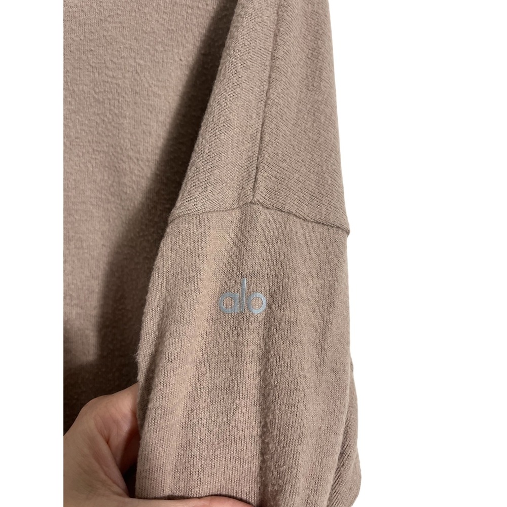 ALO Soho Pullover Gravel Heather Beige W3295R - Picture 6 of 8